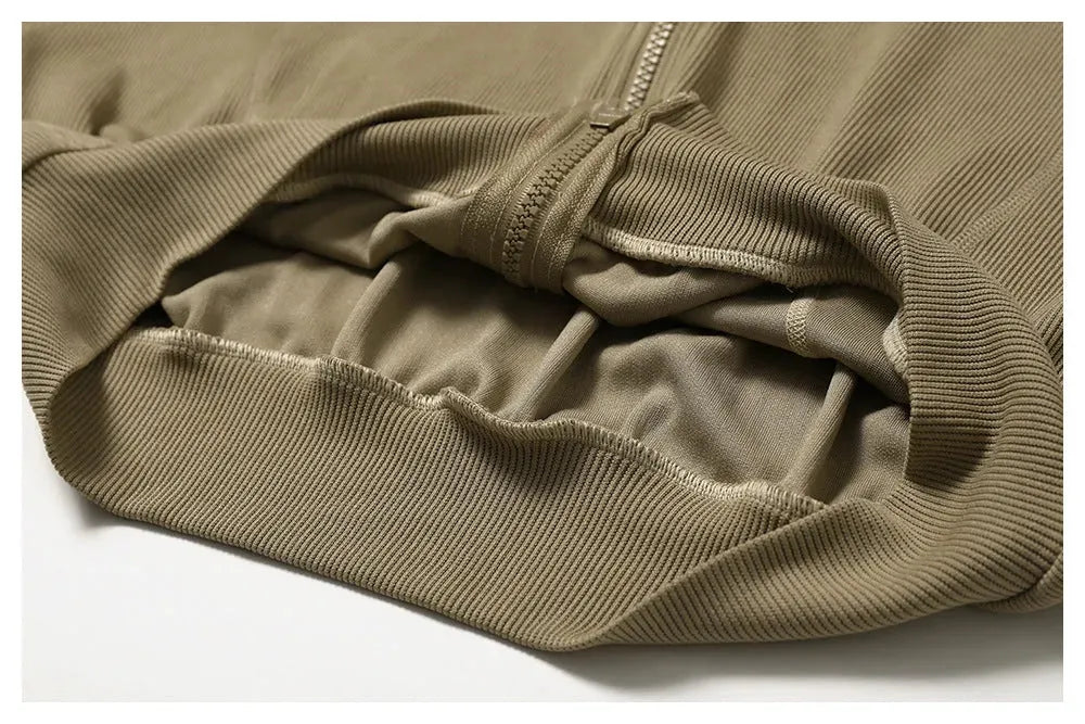 Double Zipper Loose Long Sleeve Sweatershirt Coat Thread - Bellarte Enchanté Double Zipper Loose Long Sleeve Sweatershirt Coat Thread